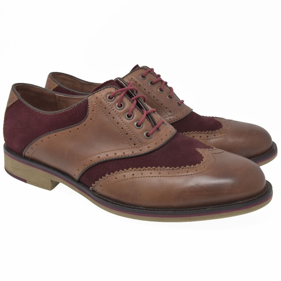 *J&M Sz 11M Brown Sheepskin Leather Wingtip Oxford main image 6